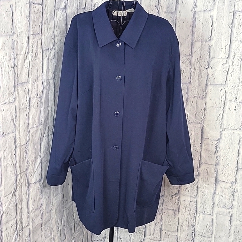 ELISABETH‎ BY LIZ Claiborne Long Navy Blue Jacket